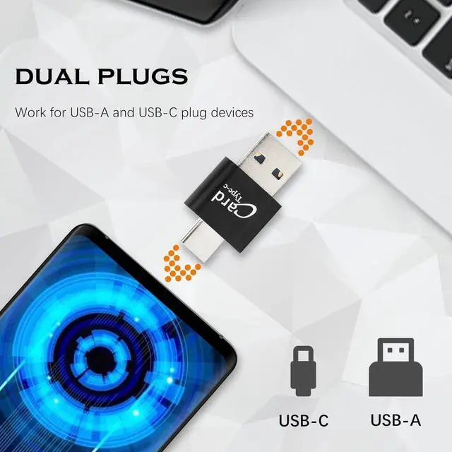 Alt view image 3 of 7 - [2 Pack] Micro SD Card Reader for Android Phone Micro SD Card to USB Adapter Mini USB C Card Reader for Camera Memory Card Reader Card Reader for PC and Android Phone