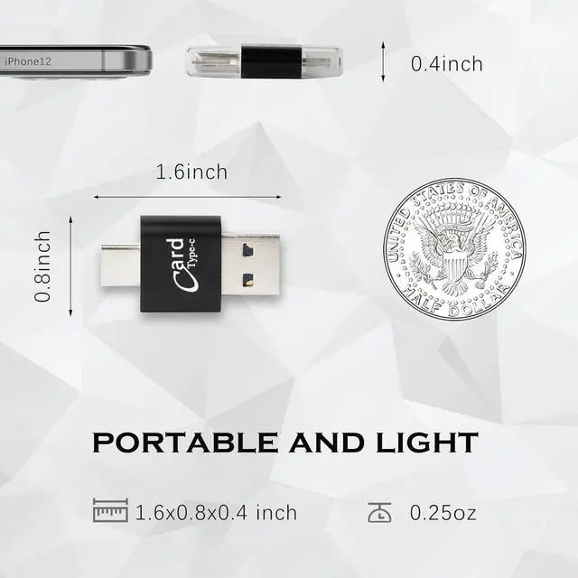 Alt view image 7 of 7 - [2 Pack] Micro SD Card Reader for Android Phone Micro SD Card to USB Adapter Mini USB C Card Reader for Camera Memory Card Reader Card Reader for PC and Android Phone