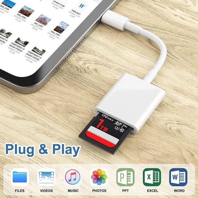 Alt view image 5 of 6 - USB C SD Card Reader USB 3.0 High Speed to SD Card Adapter for iPhone 15/16 Pro Max iPad Pro Trail Game Camera Viewer for MacBook Pro/Air iMac M1 M2 M3 Galaxy S24 Android PhoneTablet (White)