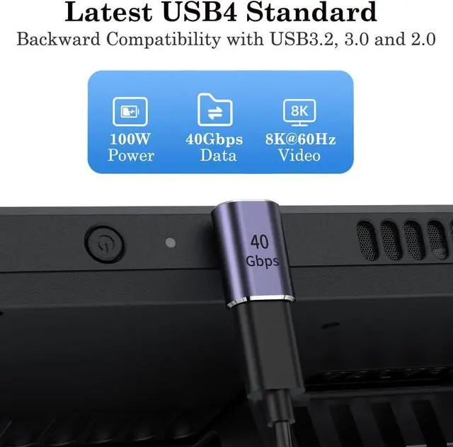 Alt view image 4 of 7 - 90 Degree Right Angle USB C Male to USB C Female Adapter Up and Down USB Type C Adapter Extender for Steam Deck ROG Ally Switch Notebook PC Tablet Phone and More - 2 Pack