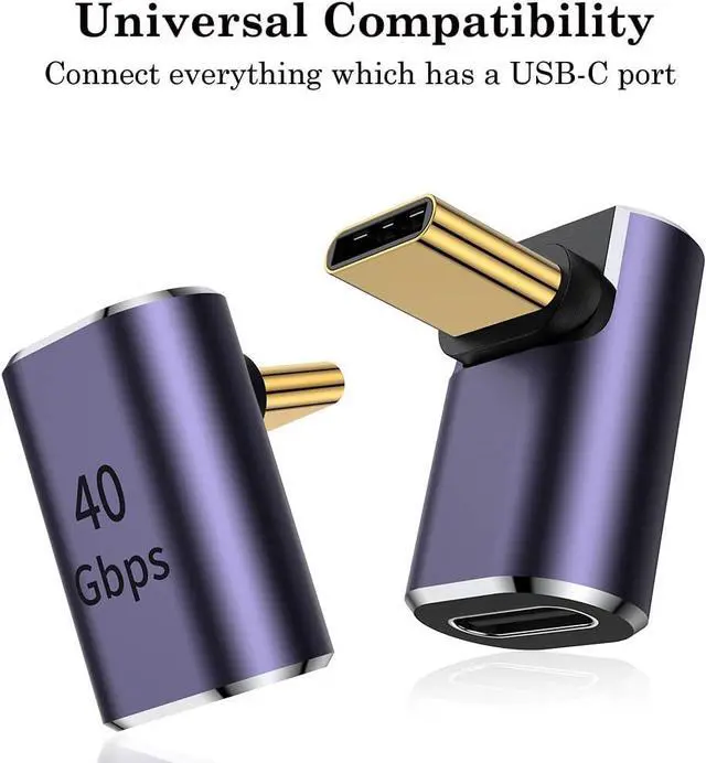 Alt view image 7 of 7 - 90 Degree Right Angle USB C Male to USB C Female Adapter Up and Down USB Type C Adapter Extender for Steam Deck ROG Ally Switch Notebook PC Tablet Phone and More - 2 Pack