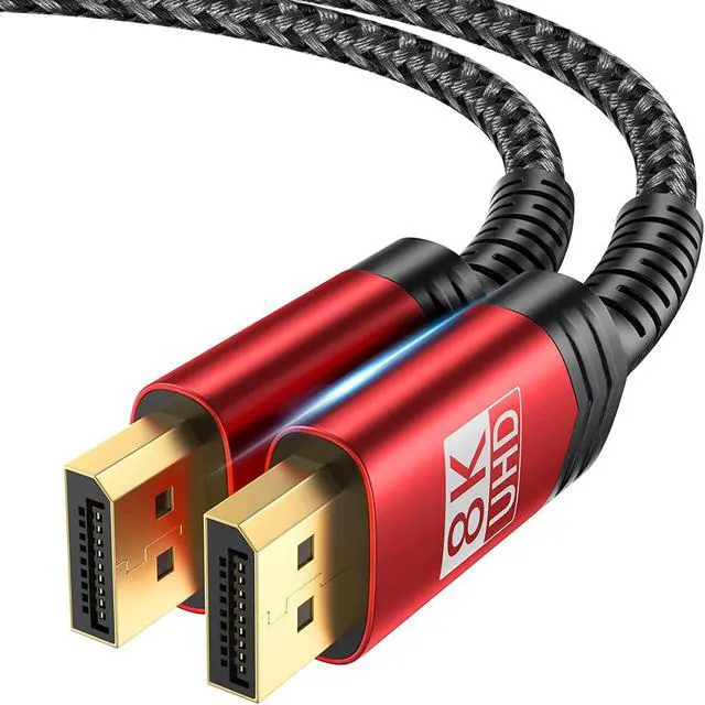 Main image of JSAUX 8K DisplayPort Cable 1.4, 6.6ft8K@60Hz, 2K@240Hz, 4K@144Hz, 32.4Gbp) , 1.4 (DP to DP Cable) Compatible for Gaming Laptop TV PC Computer Monitor-Red
