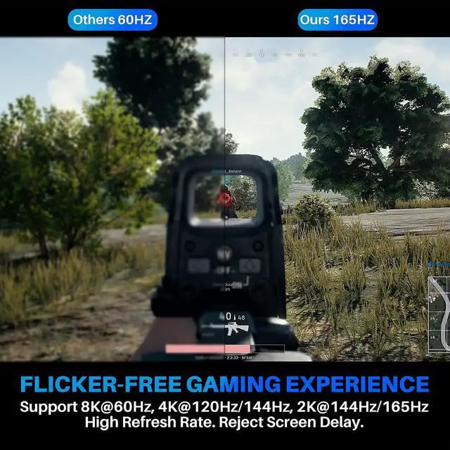 Alt view image 2 of 7 - 8K DisplayPort 1.4 Cable 15 Feet DP Cord From 1.5-30FT (8K@60Hz 4K@144Hz 1080P@240Hz 2K 32.4Gbps) HBR3 HDCP HDR FreeSync G-Sync Braided Display Port for Monitor 3090 Graphics + 5 Ties-NOT HDMI