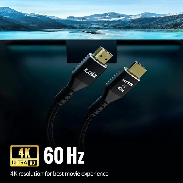 Alt view image 2 of 7 - 4K HDMI Cable 6 Feet (3 Pack) Ultra HD HDMI 2.0 Cable Nylon Braided & Gold-Plated Connectors 4K @ 60Hz 2K 1080P HDCP 2.2 ARC Bulk HDMI Cables for Laptop Monitors HDTV PS5 Xbox One & More