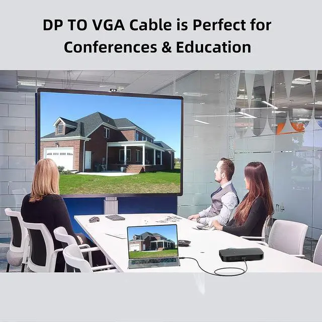 Alt view image 4 of 7 - DisplayPort to VGA Cable 6 Ft 2-Pack Display Port DP to VGA Adapter Cord Male to Male HD Video 1080P for Computer Monitor TV Projector
