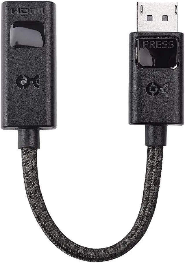 Alt view image 7 of 7 - 8K DisplayPort 1.4 to HDMI 2.1 Adapter with 4K 120Hz / 8K 60Hz 48 Gbps Unidirectional DisplayPort to HDMI 2.1 Cable Adapter in Black Support for RTX 3080/3090 RX 6800/6900 and More