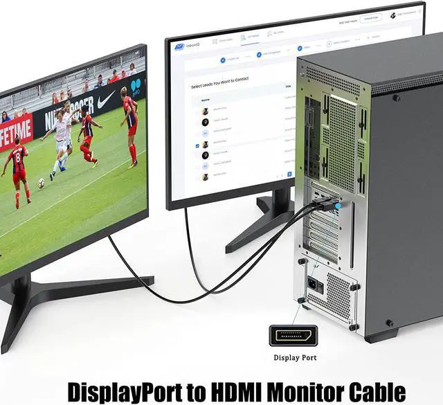 Alt view image 7 of 7 - DisplayPort to DVI Cable 10ft (DP to DVI-D Cable), Display Port to DVI-D Cable Adapter Compatible with PC, Laptop, HDTV, Projector, Monitor, More- Gold-Plated