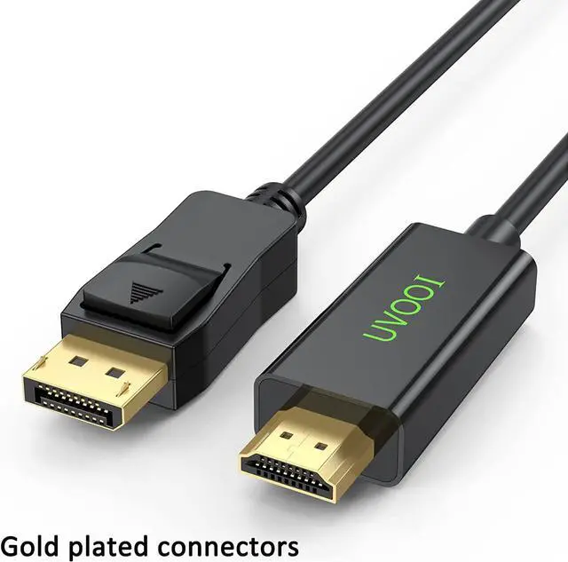 Alt view image 6 of 7 - DisplayPort to HDMI Cable 15 feet Display Port (DP) to HDMI Male to Male Adapter Cable 1080P HDTV - Gold-Plated