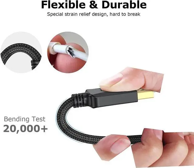 Alt view image 6 of 7 - DisplayPort Cable 10-Pack 6 Feet Thin DP to DP 1.2 Cable Cord [4K@60Hz 2K@165Hz 2K@144Hz] Display Port to Display Port Cable Braided for Computer Laptop Docking Station Monitor and More