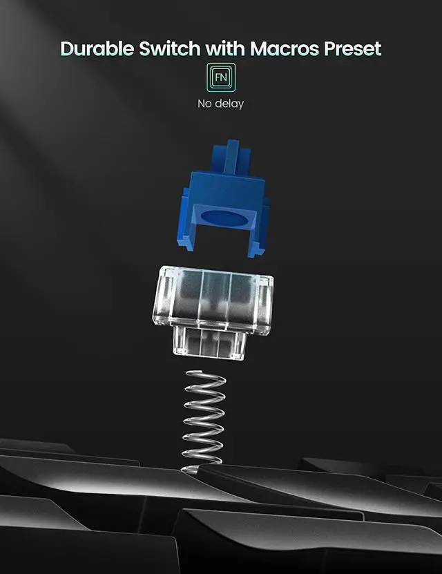 Alt view image 5 of 7 - Vaydeer One-Handed Mechanical Keyboard Support NKRO, Hotkeys, One-Click Start,9 Fully Programmable Keys with Floating Window and Macro Multifunctional Keypad Compatible with iOS,Windows
