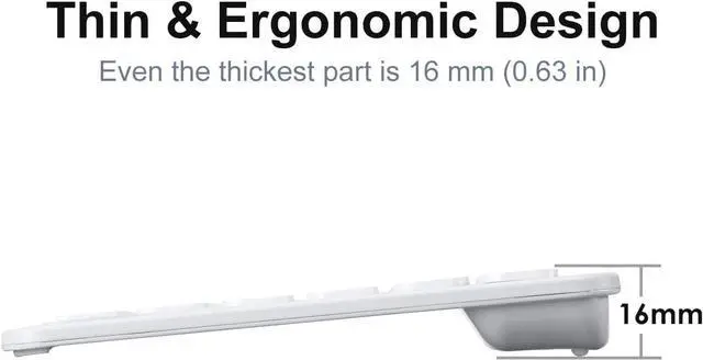 Alt view image 6 of 7 - SANWA Multi Device Bluetooth Keyboard with Touchpad, Rechargeable Keypad with Trackpad for Laptop Desktop Computer PC iPad/iPhone Tablet, Compatible with MacBook, Windows, Android, iOS, White