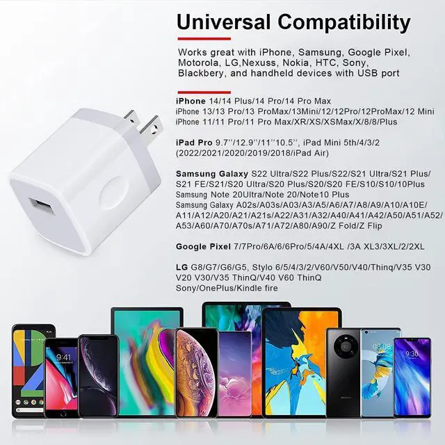 Alt view image 2 of 7 - iPhone Charger Block, Plug in Phone Charger, Sicodo 4Pack Single Port USB Wall Charger Fast Charging Adapter Cube Box for iPhone 15 14 13 12 SE(2020) 11/11pro/XS/XS Max,Samsung Galaxy S24/S23/S22,LG