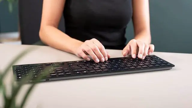 Alt view image 6 of 6 - Cherry KW 9100 Slim Wireless Keyboard Rechargeable with SX Scissor Mechanism, Silent Keystroke Silent Typing with Thin Design for Work or Home Office.