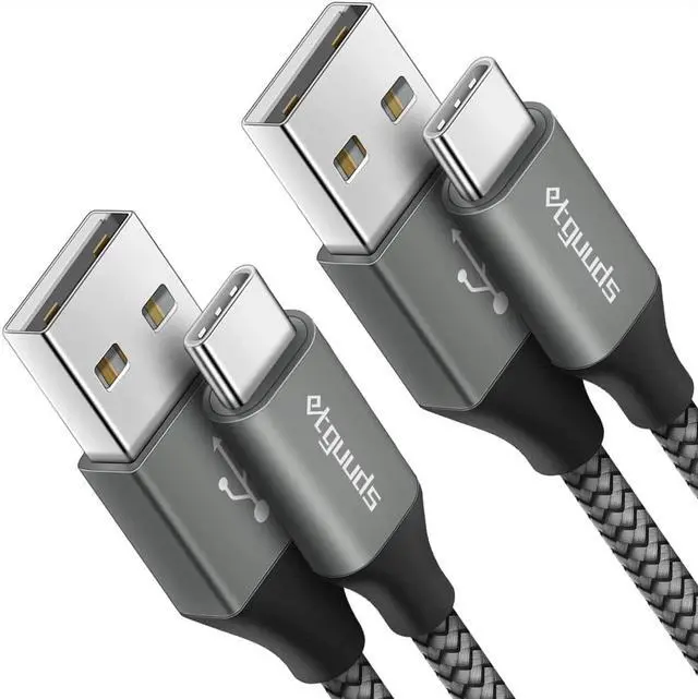 Main image of Long USB A to USB C Cable 10ft 2-Pack Fast Charging Type C Charger Cord Braided for iPhone 16 15 Pro Max Plus for  Galaxy S24 S23 S22 S21 S20 S10 S10E Note 20 10 A15 A25 A35 A55