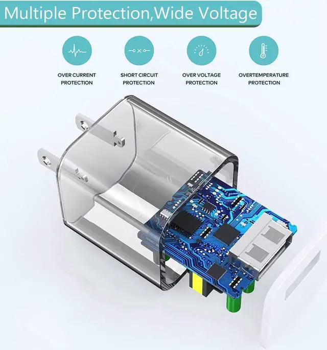 Alt view image 2 of 7 - Quigg [MFi Certified] iPhone Charger Cube, 2 Set 3.3FT Lightning Cable with USB Plug Fast Charging High Speed Data Sync USB Cable Compatible with iPhone 11/12/13 Pro Max/XS/XR/X/8/7/Plus/6S/SE/iPad
