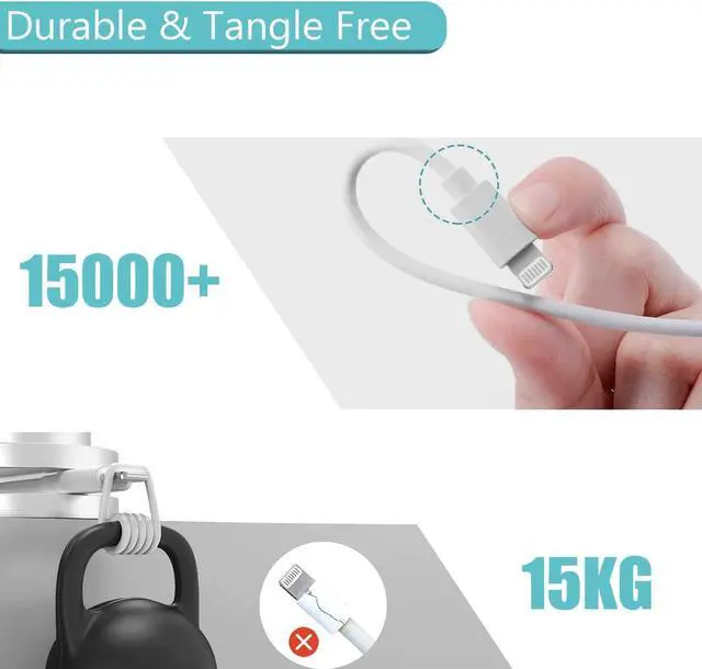 Alt view image 4 of 7 - Quigg [MFi Certified] iPhone Charger Cube, 2 Set 3.3FT Lightning Cable with USB Plug Fast Charging High Speed Data Sync USB Cable Compatible with iPhone 11/12/13 Pro Max/XS/XR/X/8/7/Plus/6S/SE/iPad