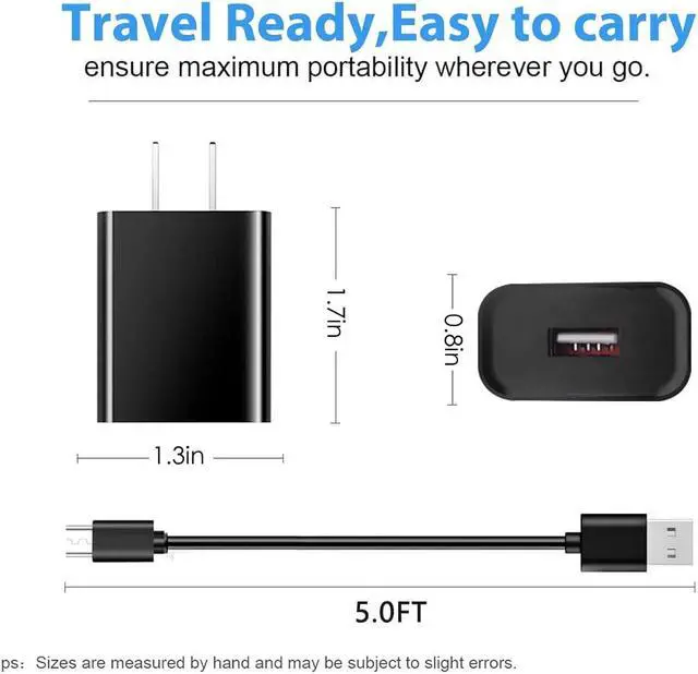 Alt view image 6 of 6 - Fast Wall Charger 5FT Charging Cable Cord fit for Alcatel Go Flip, Go Flip 3, Go Flip V, Alcatel Cingular Flip 2/3, Alcatel MyFlip 2, QuickFlip, Smartflip 4052r 5044C & flip Micro USB phone charge