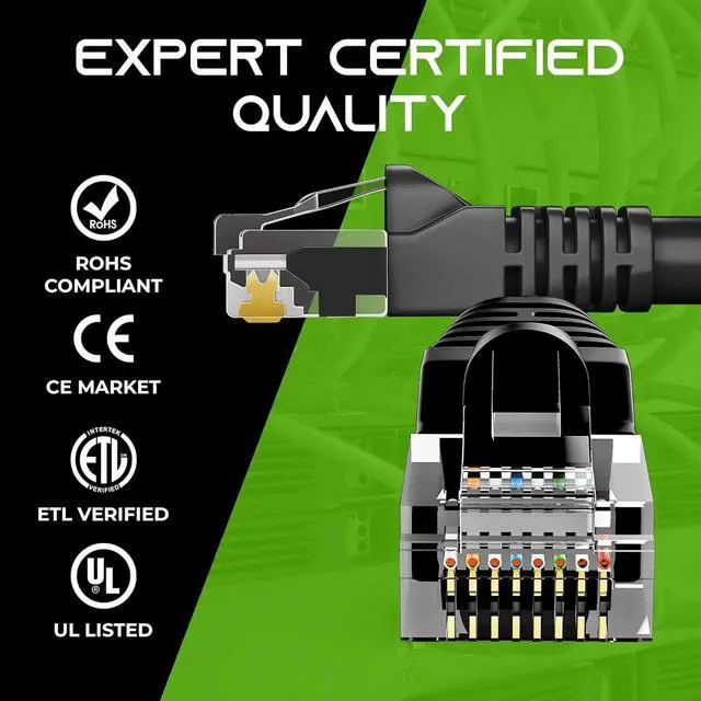 Alt view image 5 of 7 - GearIT Cat 6 Ethernet Cable 1 ft (50-Pack) - Cat6 Patch Cable, Cat 6 Patch Cable, Cat6 Cable, Cat 6 Cable, Cat6 Ethernet Cable, Network Cable, Internet Cable - Black 1 Foot