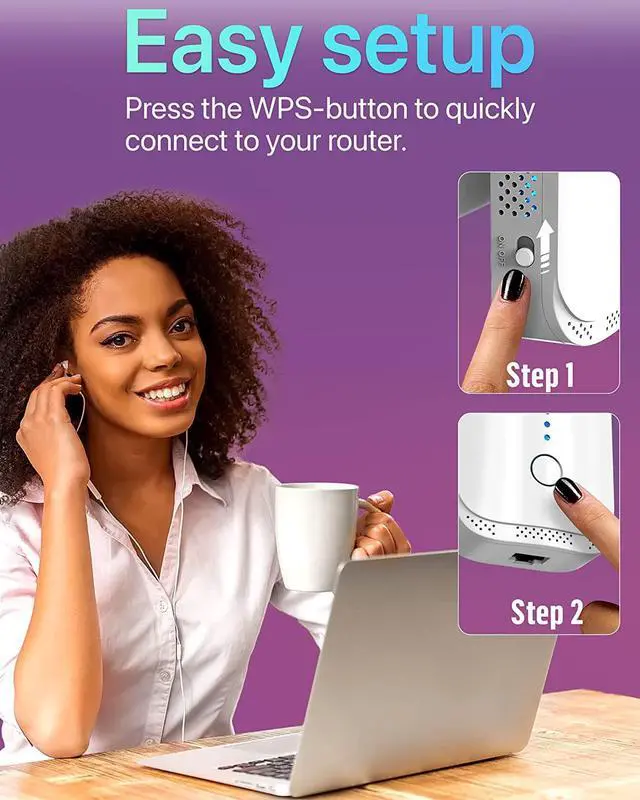Alt view image 6 of 6 - Fastest WiFi Extender Signal Booster - newest 2023 generation up to 2x faster, Longest Range Than Ever- Internet Range Amplifier, Repeater w/ Ethernet Port, Access Point, Easy Setup, Designed for USA