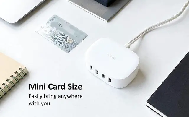 Alt view image 3 of 7 - USB Charging Station 4 Port - BULL USB Charger Block Multiple, Wall Charger Cable White 6ft Charging Hub for Multiple Devices (ULlisted)