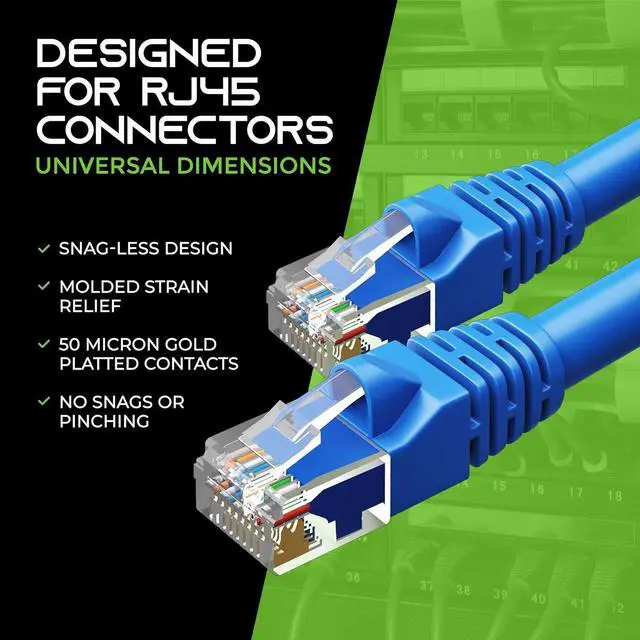 Alt view image 7 of 7 - GearIT Cat 6 Ethernet Cable 1.5 ft 18-Inch (100-Pack) - Cat6 Patch Cable, Cat 6 Patch Cable, Cat6 Cable, Cat 6 Cable, Cat6 Ethernet Cable, Network Cable, Internet Cable - Blue 1.5 Feet