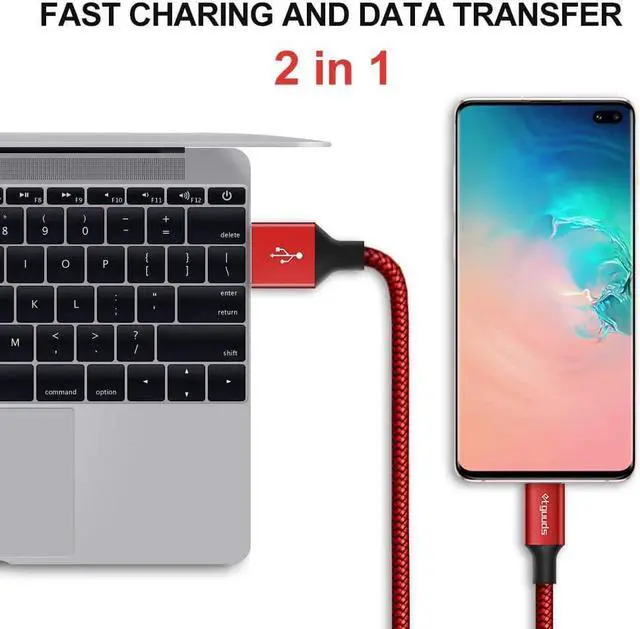 Alt view image 4 of 7 - Long USB C Cable [12ft, 2-Pack], etguuds Fast Charging USB A to Type C Charger Cable Braided for Samsung Galaxy S22 S21 S20 Ultra 5G S10 S10E S9 Note 20 10 9, A10e A20 A33 A32 A50 A70, LG, Moto, Pixel