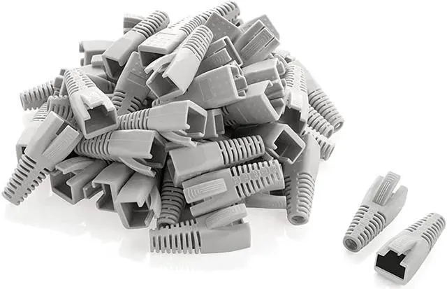 Main image of CableCreation RJ45 Ethernet Network Cable Strain Relief Boot 50-Pack Fits Cat5 Cat5e Cat6 Cat6a, RJ45 Color Coded LAN Cable Connector Boot Cover for Various Diameter LAN Cable, Grey