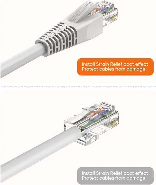 Alt view image 4 of 7 - CableCreation RJ45 Ethernet Network Cable Strain Relief Boot 50-Pack Fits Cat5 Cat5e Cat6 Cat6a, RJ45 Color Coded LAN Cable Connector Boot Cover for Various Diameter LAN Cable, Grey