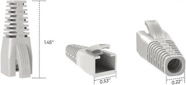 Alt view image 5 of 7 - CableCreation RJ45 Ethernet Network Cable Strain Relief Boot 50-Pack Fits Cat5 Cat5e Cat6 Cat6a, RJ45 Color Coded LAN Cable Connector Boot Cover for Various Diameter LAN Cable, Grey