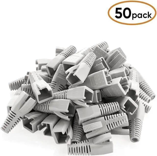 Alt view image 7 of 7 - CableCreation RJ45 Ethernet Network Cable Strain Relief Boot 50-Pack Fits Cat5 Cat5e Cat6 Cat6a, RJ45 Color Coded LAN Cable Connector Boot Cover for Various Diameter LAN Cable, Grey