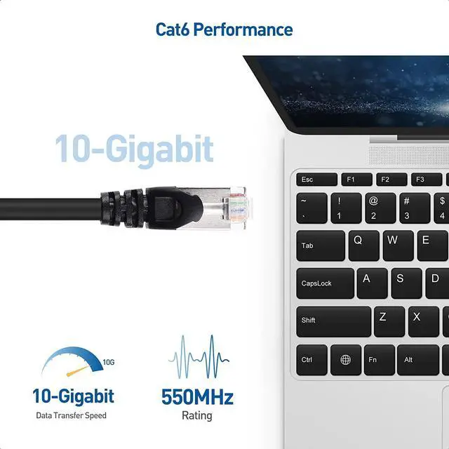 Alt view image 2 of 7 - Cable Matters 10Gbps Snagless Long Shielded Cat6A Ethernet Cable 50 ft (SSTP, SFTP Shielded Ethernet Cable, Shielded Cat6 Cable, Cat 6 Shielded Network Cable) in Black