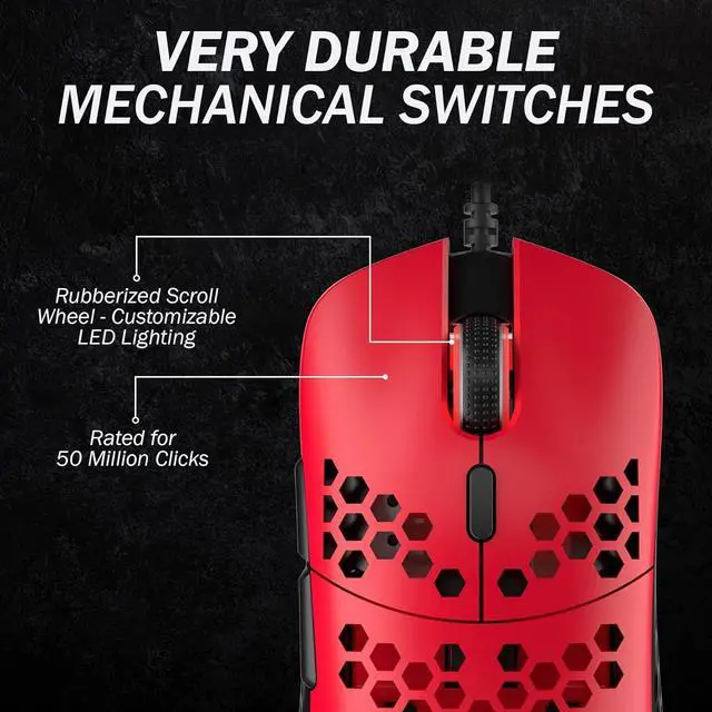 Alt view image 2 of 7 - HK Gaming Mira M Ultra Lightweight RGB Gaming Mouse | Honeycomb Shell | 63 Grams | max 12000 cpi | USB Wired | 6 programmable Buttons | On-Board Memory | Anti Slip Grips | Mira-M Monza