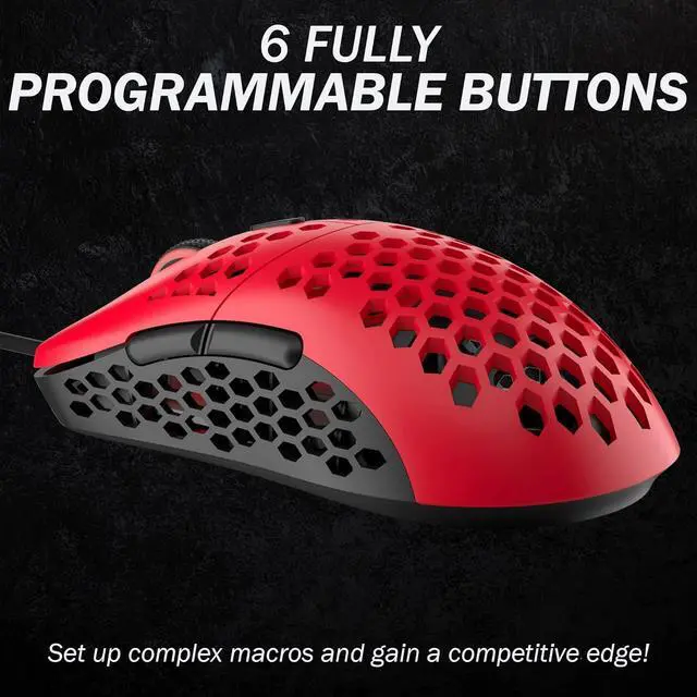 Alt view image 4 of 7 - HK Gaming Mira M Ultra Lightweight RGB Gaming Mouse | Honeycomb Shell | 63 Grams | max 12000 cpi | USB Wired | 6 programmable Buttons | On-Board Memory | Anti Slip Grips | Mira-M Monza