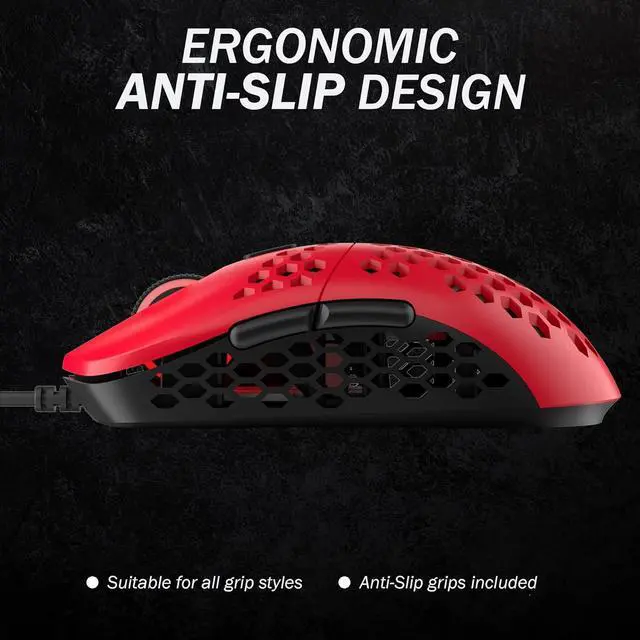Alt view image 6 of 7 - HK Gaming Mira M Ultra Lightweight RGB Gaming Mouse | Honeycomb Shell | 63 Grams | max 12000 cpi | USB Wired | 6 programmable Buttons | On-Board Memory | Anti Slip Grips | Mira-M Monza