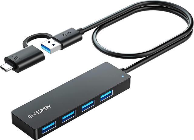 BYEASY USB Hub, USB 3.1 C to USB 3.0 Hub with 4 Ports and 2ft Extended