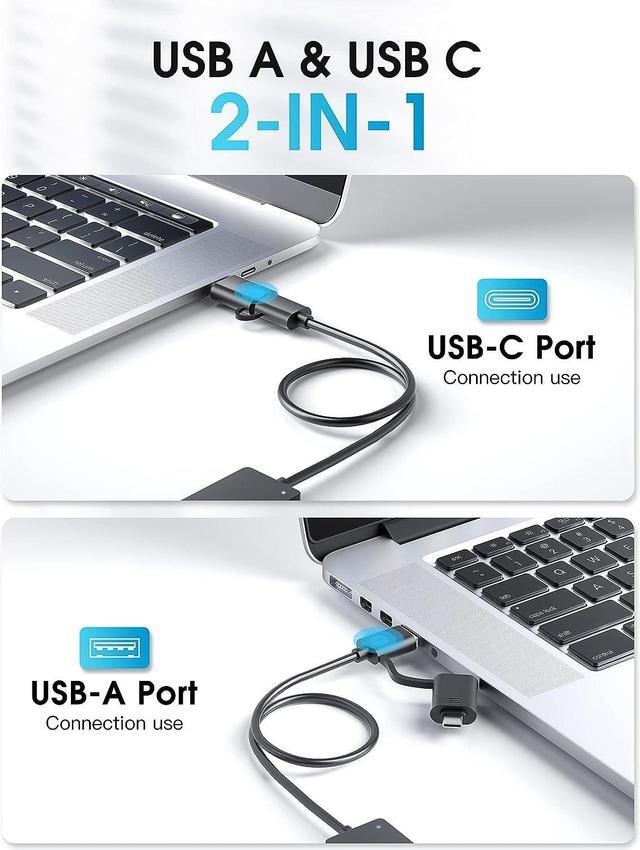 Alt view image 2 of 7 - BYEASY USB Hub, USB 3.1 C to USB 3.0 Hub with 4 Ports and 2ft Extended Cable, Ultra Slim Portable USB Splitter for MacBook, Mac Pro/Mini, iMac, Ps4, PS5, Surface Pro,Flash Drive, Samsung(Black)
