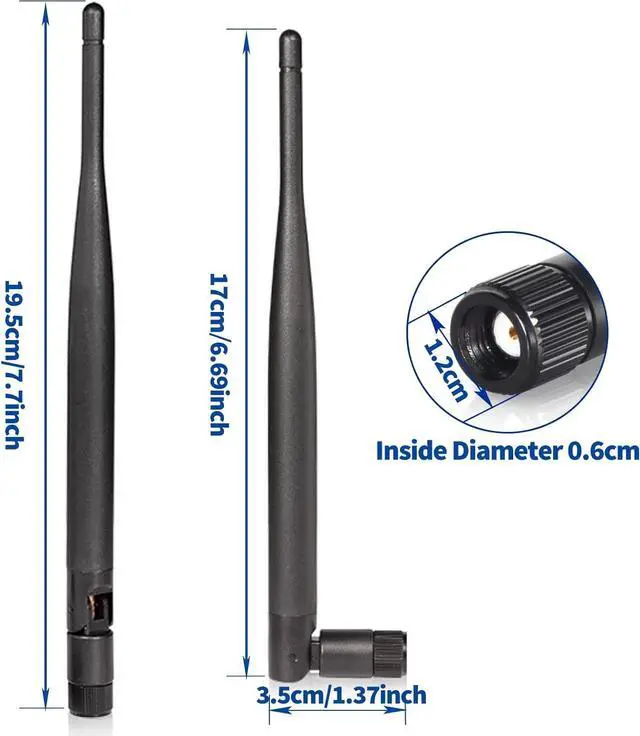 Alt view image 5 of 7 - Bingfu Dual Band WiFi 2.4GHz 5GHz 5.8GHz 6dBi MIMO RP-SMA Male Antenna (4-Pack) for WiFi Router Wireless Network Card USB Adapter Security IP Camera Video Surveillance Monitor