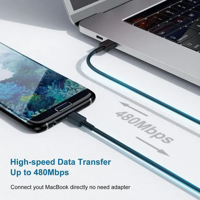 Alt view image 5 of 7 - Type C Charger Fast Charging 2 Pack USB C Android Phone Wall Charger Block & 6ft Charge Cable Cord for  Galaxy S8 / S9 / S10 Plus Active S10e S20 / S21 Ultra Plus Note 8 9 10 Pixel 3 etc