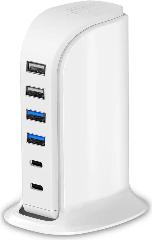 Main image of USB Charger Upoy, Charging Station for Multiple Devices 45W, Fast Charging Blocks with Dual Type C Ports, USB Charging Hub Organizer Multiport for Iphone, Ipad, Kindle, Travel Accessories