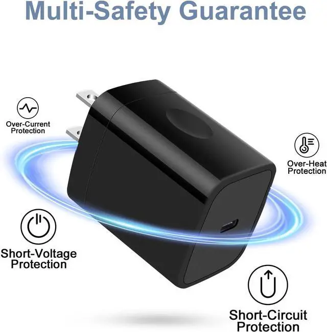 Alt view image 3 of 7 - Type C Charger Fast Charging Block for Moto G Power 2025 G Stylus 2024 G Pure G Play X50 Ultra for Motorola Edge 50 Pro Edge+ Razr 50/40 Ultra Pixel 8 7Pro 20W PD C Wall Charger Box 6FT USB C Cable