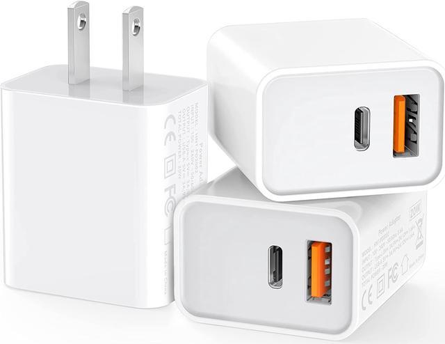 2-Pack] USB C Charger Block, 20W Dual Port USB C Wall Charger, Double Fast  Charging