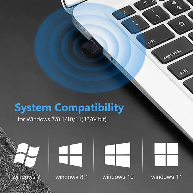 Alt view image 3 of 6 - Bluetooth Adapter for PC 5.1,Bluetooth Dongle Adapter for Windows 11/10/8.1 Driver-FreeUSB Bluetooth Adapter Plug&Play for Desktop,Laptop,Keyboard,Mouse,Headset,Speaker,Printer