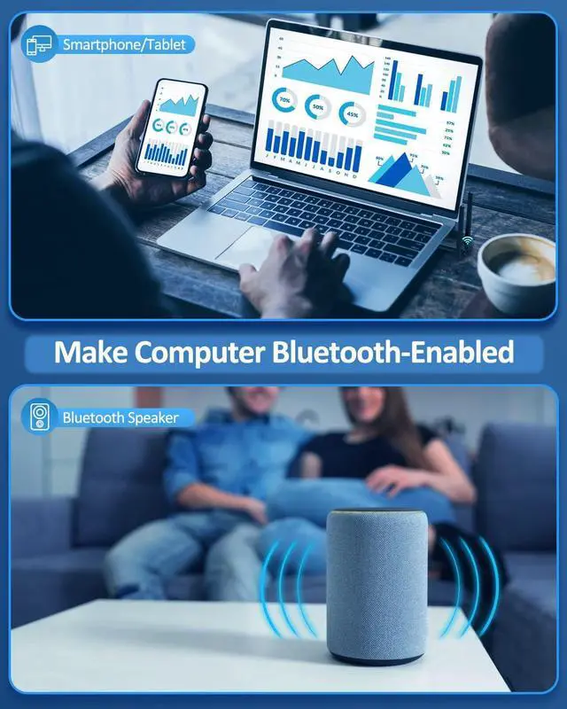Alt view image 7 of 7 - ZEXMTE USB Bluetooth Adapter for PC, Long Range Bluetooth USB Adapter for Windows 11/10, 492FT/150M Bluetooth Dongle 5.1 EDR, Plug & Play for Desktop, Laptop, Printers, Mouse, Speakers