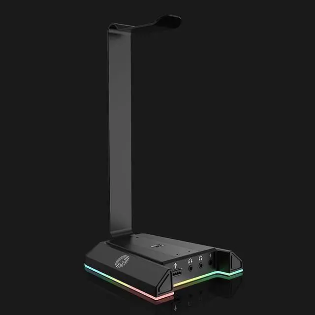 Alt view image 2 of 7 - Headset Stand, Headsets Holder with 7.1 Surround Sound & RGB Light, Gaming Headset Stand with USB & 3.5mm Port, Headphone Stand Perfect Gaming Accessories Gifts for Gamer, Suitable for Most Headphones