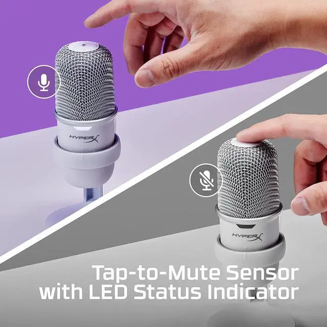 Alt view image 11 of 20 - HyperX SoloCast USB Standalone Microphone White Telework / Streamer / Content Creator / For Gamers / PC, PS4, PS5 Usable Manufacturer 519T2AA