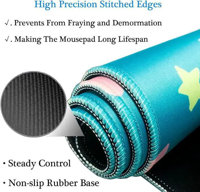 Alt view image 5 of 7 - RTGGSEL 31.5x11.8 Inch Non-Slip Long Extended Large Gaming Mouse Pad with Stitched Edges XL Laptops Keyboard Mouse Mat (Black Gun)