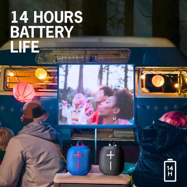 Alt view image 4 of 7 - Ultimate Ears WONDERBOOM 3, Small Portable Wireless Bluetooth Speaker, Big Bass 360-Degree Sound for Outdoors, Waterproof, Dustproof IP67, Floatable, 131 ft Range - Joyous Brights Grey