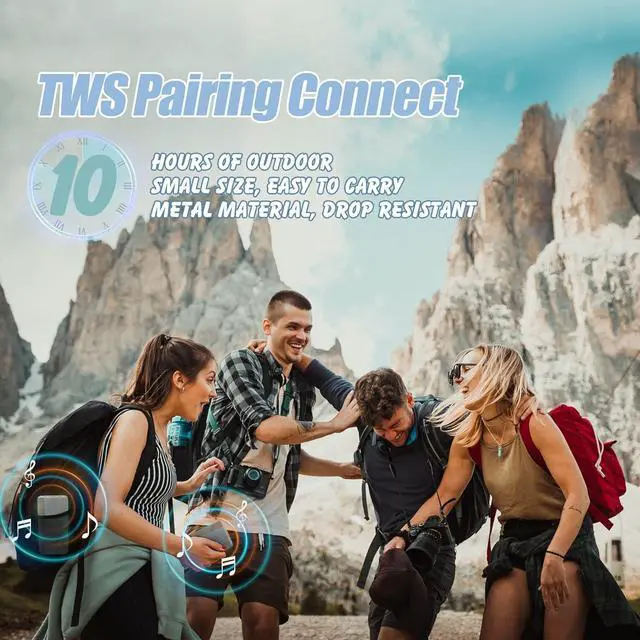 Alt view image 5 of 7 - Bluetooth Speaker, 0.65" Ultra Thin Portable Magnetic Speakers, Loud&Clear Sound, IP67 Waterproof Dustproof, Bluetooth 5.1, TWS Pairing, EQ Mode, Sleek Small Wireless Speaker for Home, Outdoor