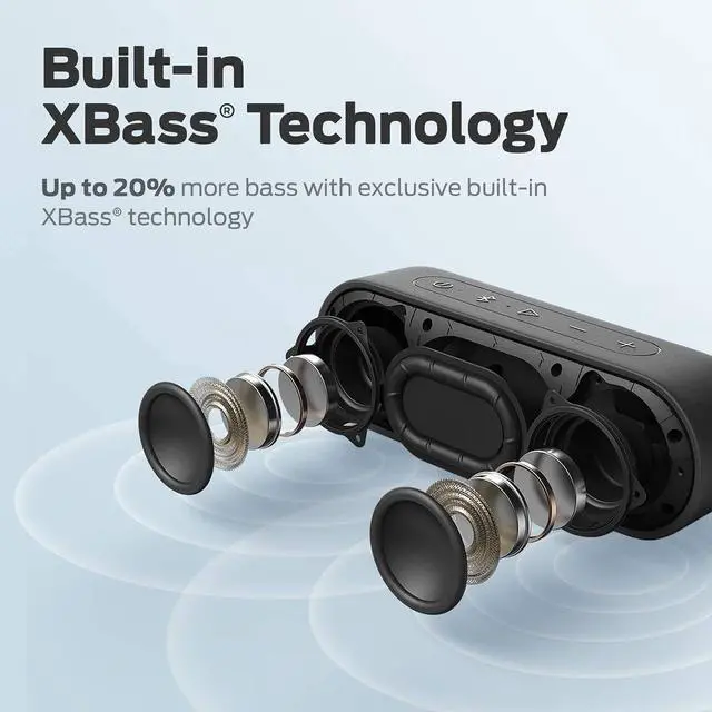 Alt view image 2 of 7 - Tribit Bluetooth Speaker, XSound Go Speaker with 16W Loud Sound & Deeper Bass, 24H Playtime, IPX7 Waterproof, Bluetooth 5.0 TWS Pairing Portable Wireless Speaker for Home, Outdoor (Upgraded)