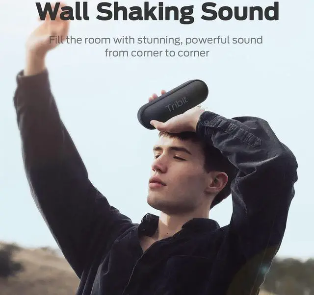 Alt view image 3 of 7 - Tribit Bluetooth Speaker, XSound Go Speaker with 16W Loud Sound & Deeper Bass, 24H Playtime, IPX7 Waterproof, Bluetooth 5.0 TWS Pairing Portable Wireless Speaker for Home, Outdoor (Upgraded)